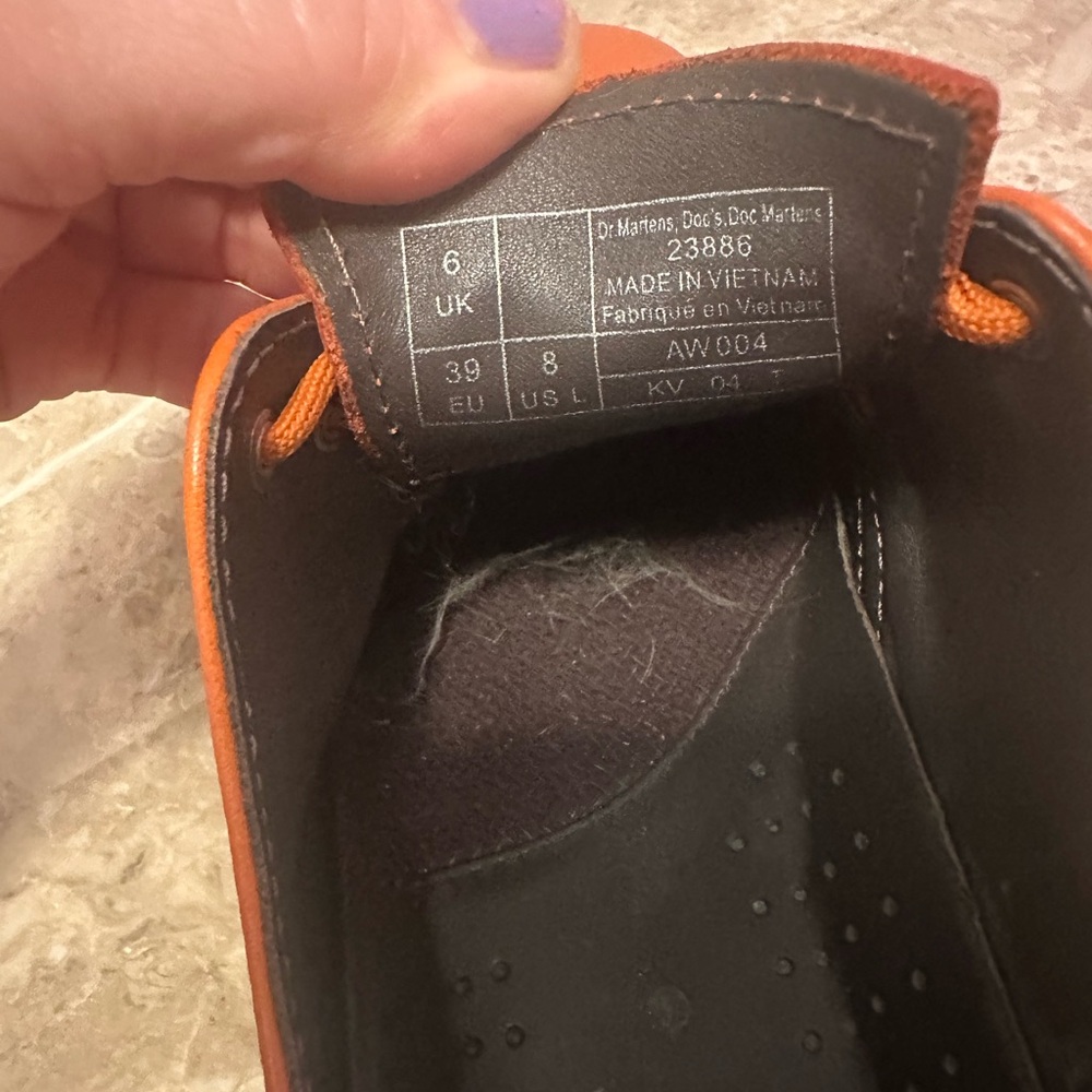 Dr. Martens Orange Leather Oxfords - Picture 8 of 15